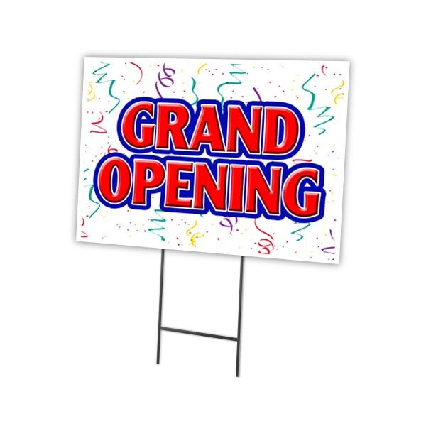 Signmission Grand Opening Yard Sign & Stake outdoor plastic coroplast window, C-1824 Grand Opening C-1824 Grand Opening - main